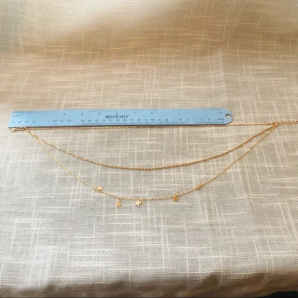 🆕 Goldtone Layered Star Design 3 Chain Necklace - Picture 7 of 8